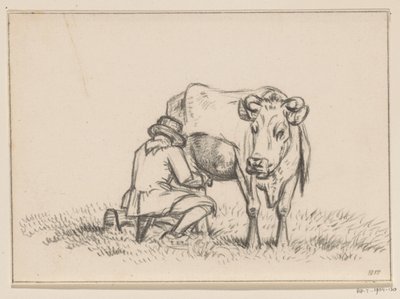 A Cow Being Milked by Jean Bernard