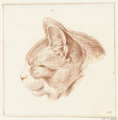 Head of a Cat, Facing Left by Jean Bernard