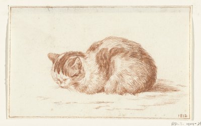 Lying Cat, Facing Left by Jean Bernard