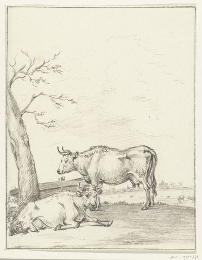 Standing and Lying Cow by Jean Bernard