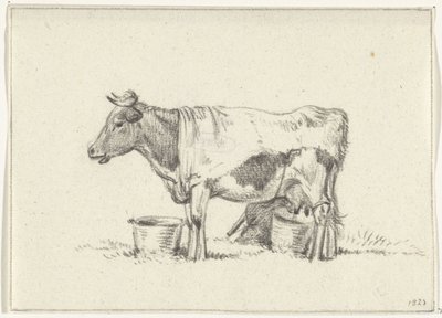 Standing Cow with Milk Bucket and Stool by Jean Bernard