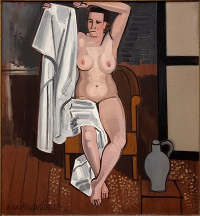 Nude with white Sheet by Jean Brusselmans