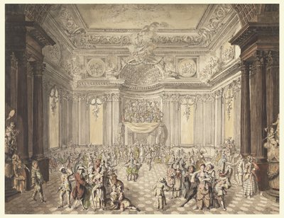 View of a Masquerade Ball by Jean Charles Delafosse