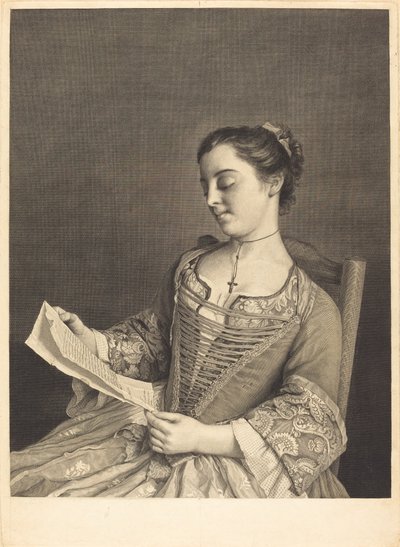 Mlle. Lavergne by Jean Daullé and Simon Francois Ravenet I after Jean Étienne Liotard