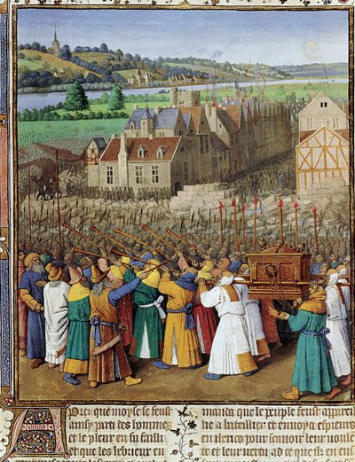 Fall of Jericho, c.1465-70 by Jean Fouquet