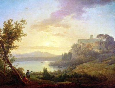 Italian Landscape, Setting Sun by Jean Francois Hue