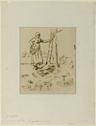A Girl Minding Geese by Jean Francois Millet