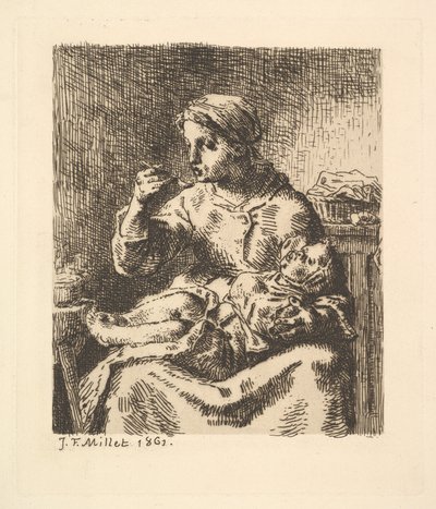 Cooling the Porridge by Jean Francois Millet