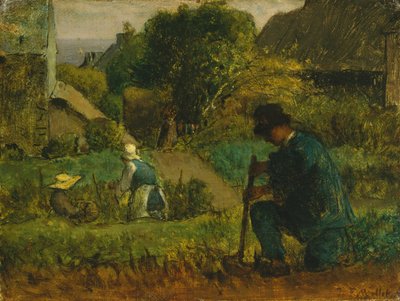 Garden Scene by Jean Francois Millet
