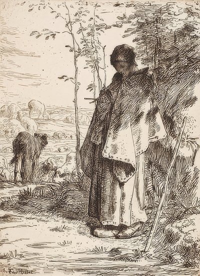 The Shepherdess by Jean Francois Millet