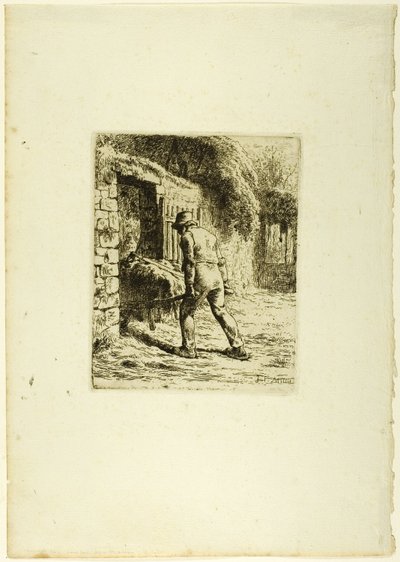 Peasant with a Wheelbarrow by Jean Francois Millet