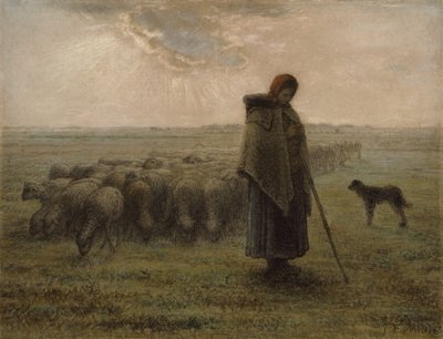 Shepherdess and Her Flock, 1862-63 by Jean Francois Millet