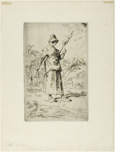 The Spinner by Jean Francois Millet