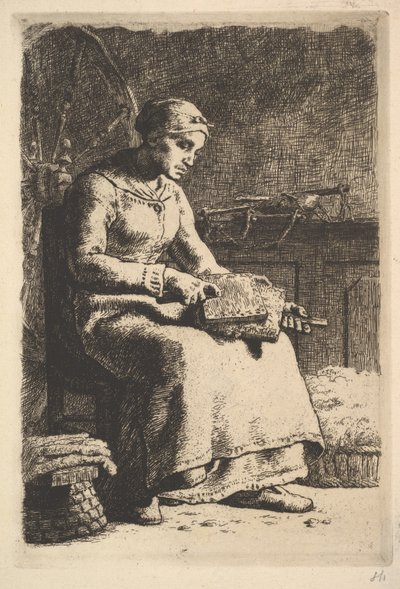 The Wool Carder by Jean Francois Millet