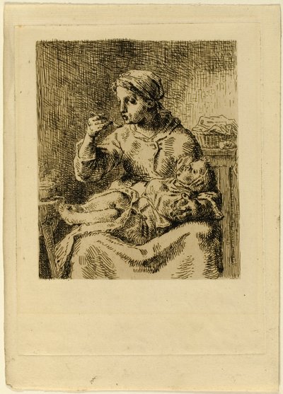 Woman Feeding Her Child by Jean Francois Millet
