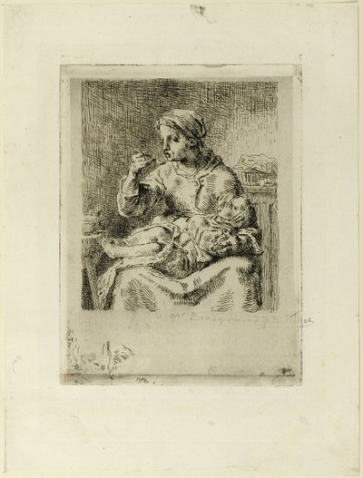 Woman Feeding Her Child by Jean Francois Millet