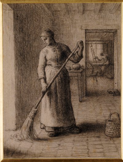 Woman Sweeping her Home by Jean Francois Millet