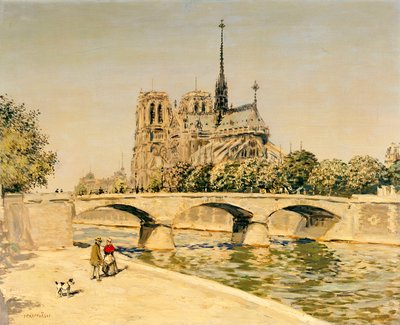 Notre Dame and the Seine by Jean Francois Raffaelli