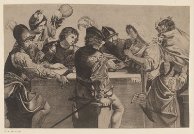 Fortune Teller and Soldiers Around a Table by Jean Ganière