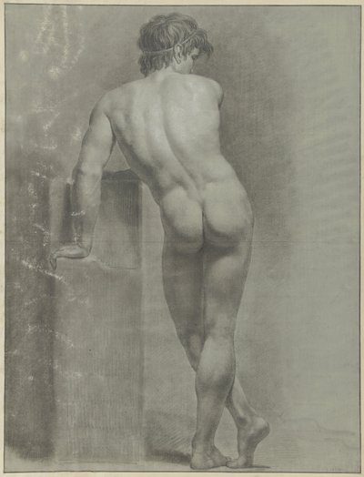 Standing Male Nude, Seen from the Back by Jean Grandjean