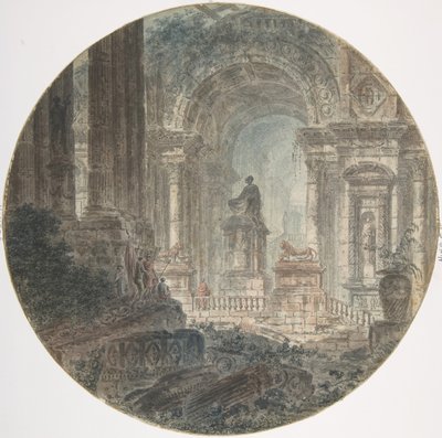 Architectural Fantasy by Jean Henri Alexandre Pernet.
