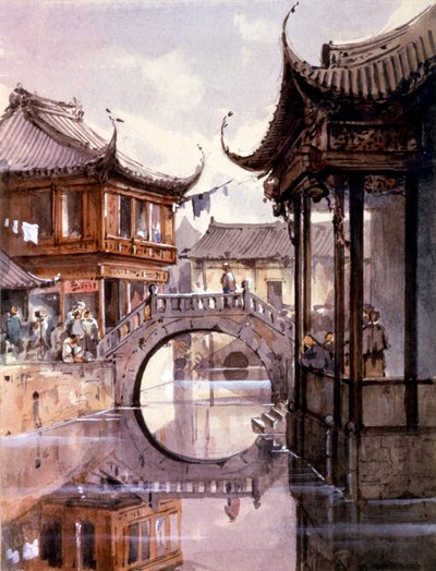 View of Shanghai, China by Jean Henri Zuber