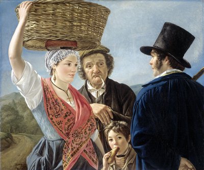 Market Gossip, 1827 by Jean Henri de Coene