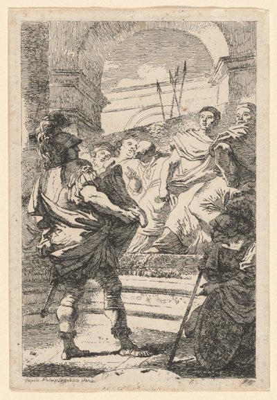 Mucius Scaevola by Jean Honoré Fragonard after Giovanni Battista Tiepolo