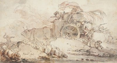 The Stalled Cart by Jean Honore Fragonard