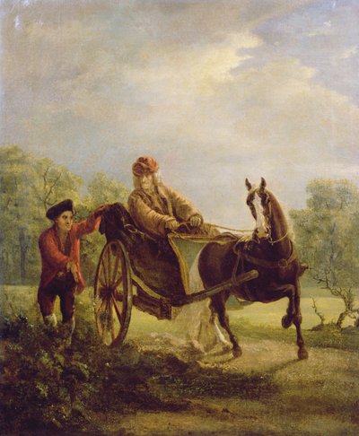 Voltaire in a Cabriolet at Ferney by Jean Huber
