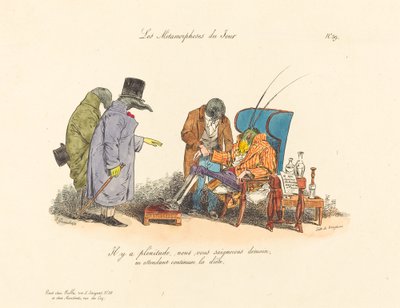 The Ailing Cricket by Jean Ignace Isidore Grandville