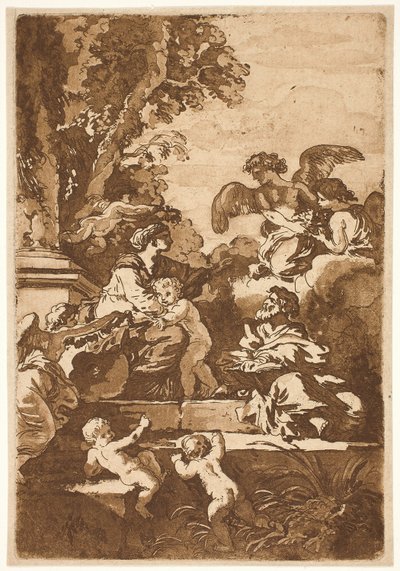 Holy Family with Angels by Jean Jacques Lagrenee