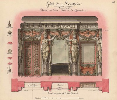 Hôtel Montholon. Salon Project by Jean Jacques Lequeu