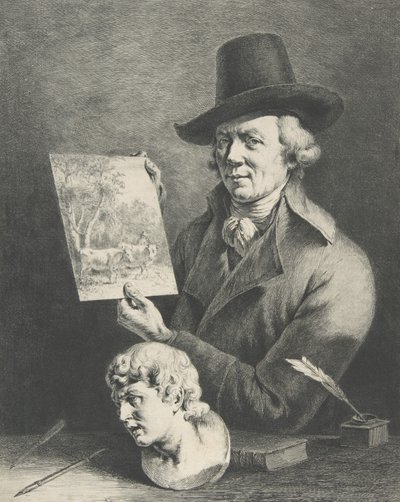Self-Portrait with Cows by Jean Jacques de Boissieu