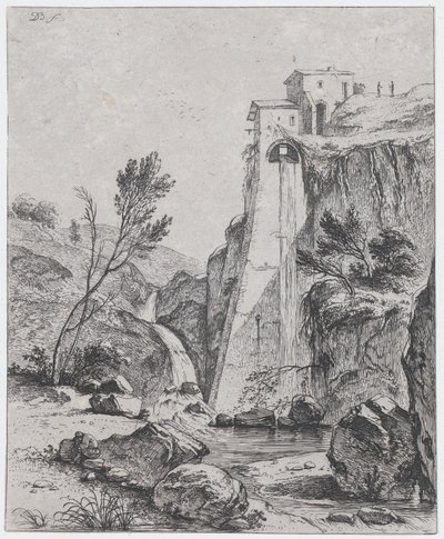 Waterfall after Breenberg, 1764 by Jean Jacques de Boissieu