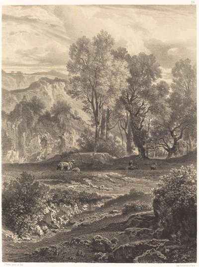 Landscape with Sheep by Jean Joseph François Bellel