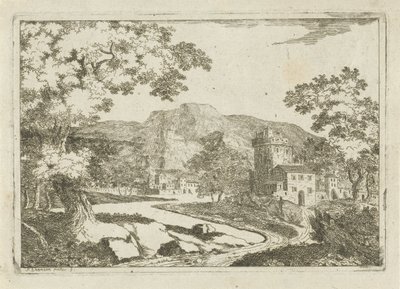 River Landscape with Houses and Towers by Jean Joseph Hanson