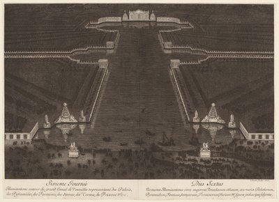 Illuminations around the Grand Canal of Versailles by Jean Lepautre