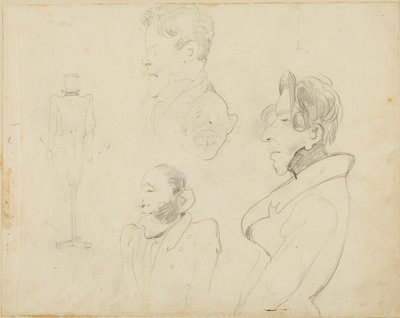Sheet of Caricatures by Jean Louis André Théodore Géricault