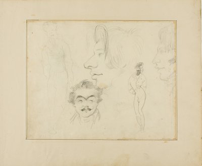 Sheet of Caricatures by Jean Louis André Théodore Géricault