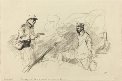 Poilu Acknowledging German Soldier by Jean Louis Forain