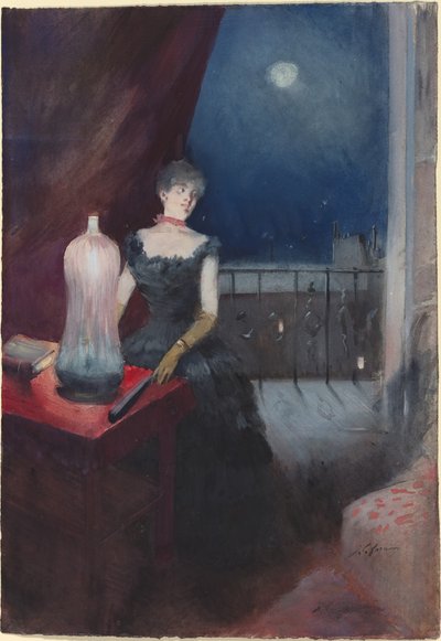 Standing Woman with a Fan by Jean Louis Forain
