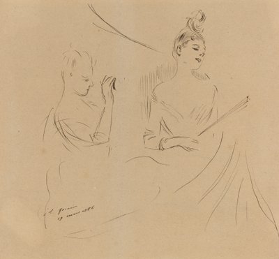 Two Ladies in a Loge by Jean Louis Forain
