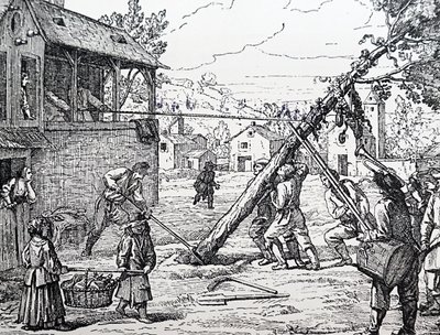 The planting of the Maypole by Jean Mariette