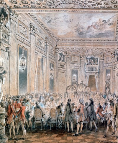 Feast at Louveciennes by Jean Michel the Younger Moreau