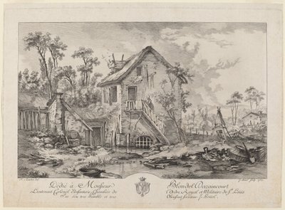 Farmyard by Jean Pierre Louis Laurent Hoüel after François Boucher
