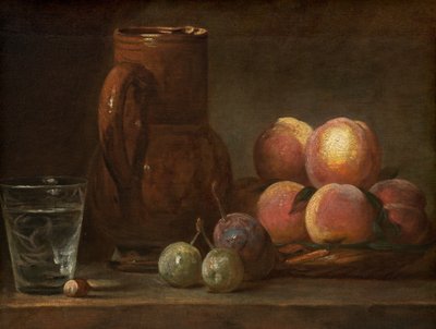 Fruit, Jug, and a Glass by Jean Baptiste Simeon Chardin