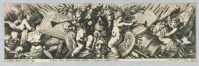 Friezes: Trophies of Arms and Putti by Jean le Pautre