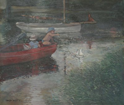 Children Sailing a Yacht by Jennifer Wright