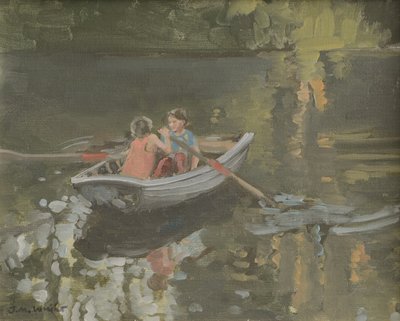 Salcombe Children Rowing by Jennifer Wright